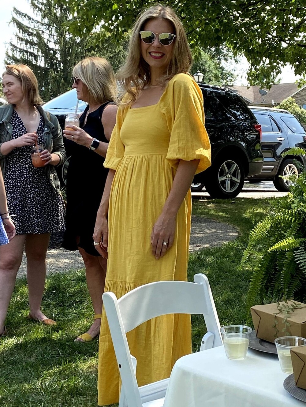 EUC Billabong Bright Yellow Square-Neck Maxi Dress